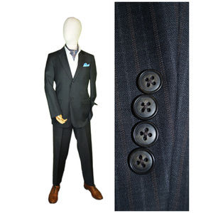 JOSEPH ABBOUD 42R 36W CHARCOAL GRAY STRIPED SUIT